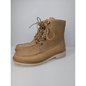 Sperry Womens Authentic Original Leather Lug Boots Sand / Tan STS84398 Size 6